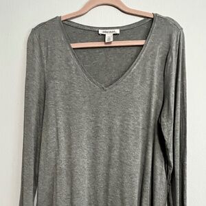 White House Black Market long sleeve gray t shirt size L